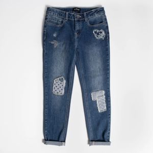 NWT Kidpik Heart Patchwork Boyfriend Jeans Girls Size 4